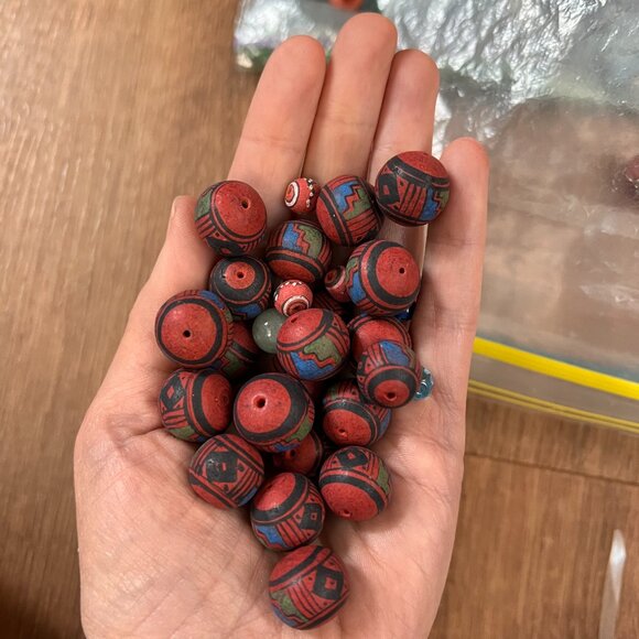 Bead Jewelry Making Craft Lot- Stone, Clay, Metal - Picture 2 of 8